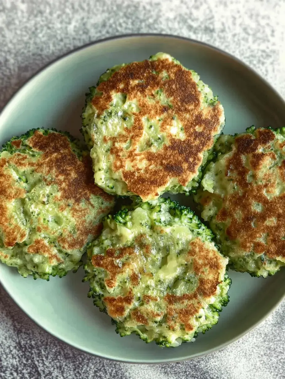 A plate full of crispy golden broccoli fritters.