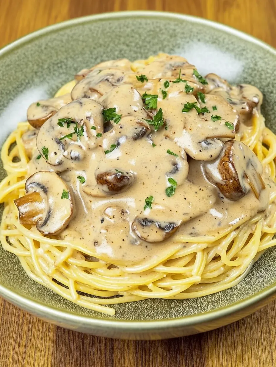 Spaghetti in Mushroom Cream Sauce – Creamy and Aromatic