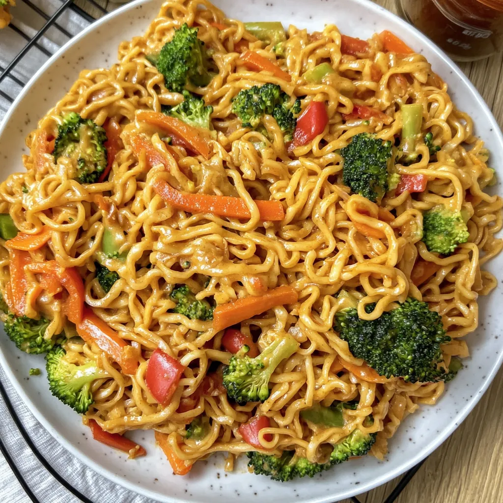 Mie Noodles with Peanut Sauce and Vegetables