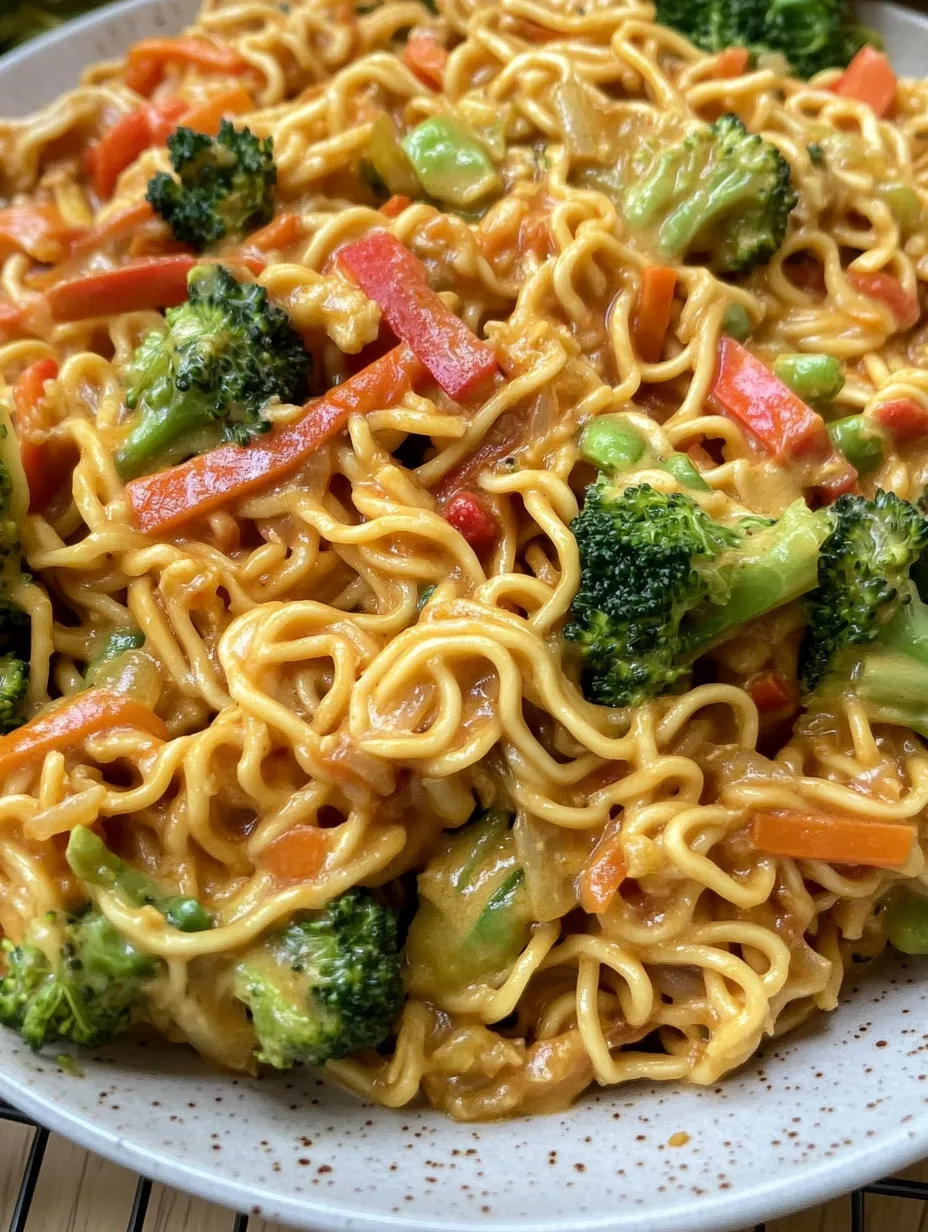 Mie Noodles with Peanut Sauce and Vegetables