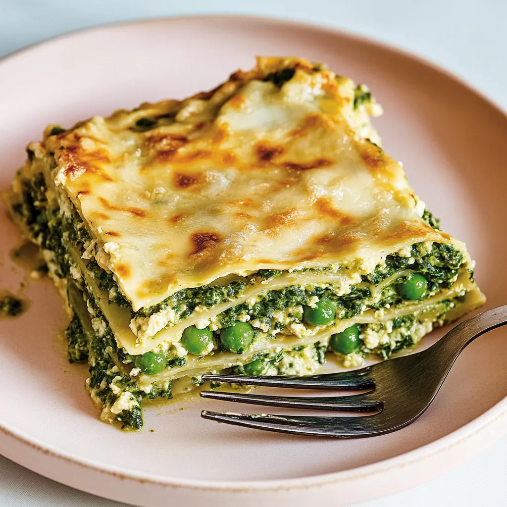 Vegan Green Lasagna with Peas and Tofu Béchamel