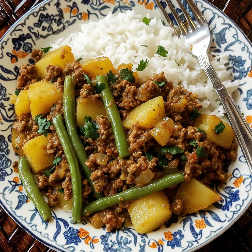 Green Beans Skillet with Potatoes & Ground Meat