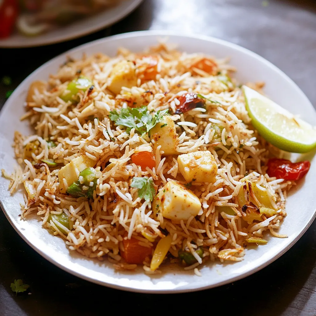 Vegetarian Biryani Recipe - with Vegetables, Saffron & Paneer