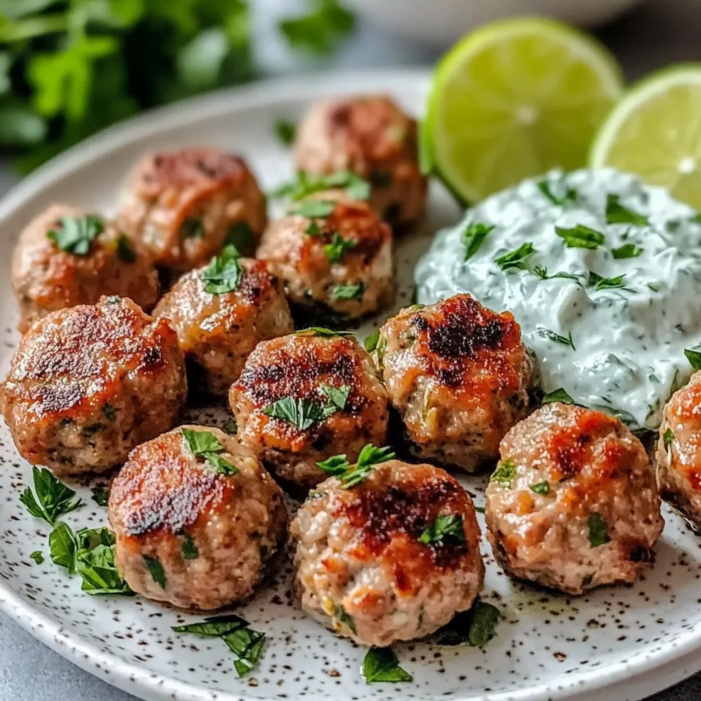 Greek Turkey Meatballs with Tzatziki