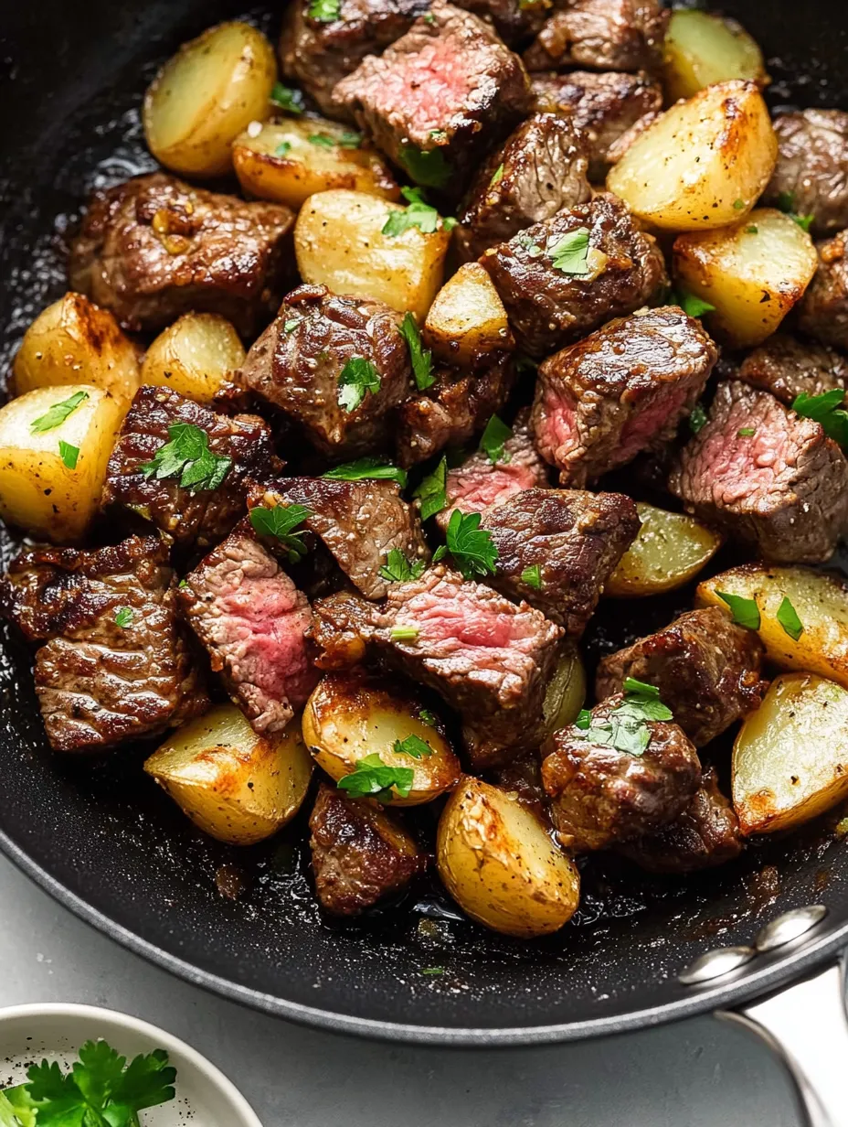 Garlic Butter Steak & Crispy Potato Bites