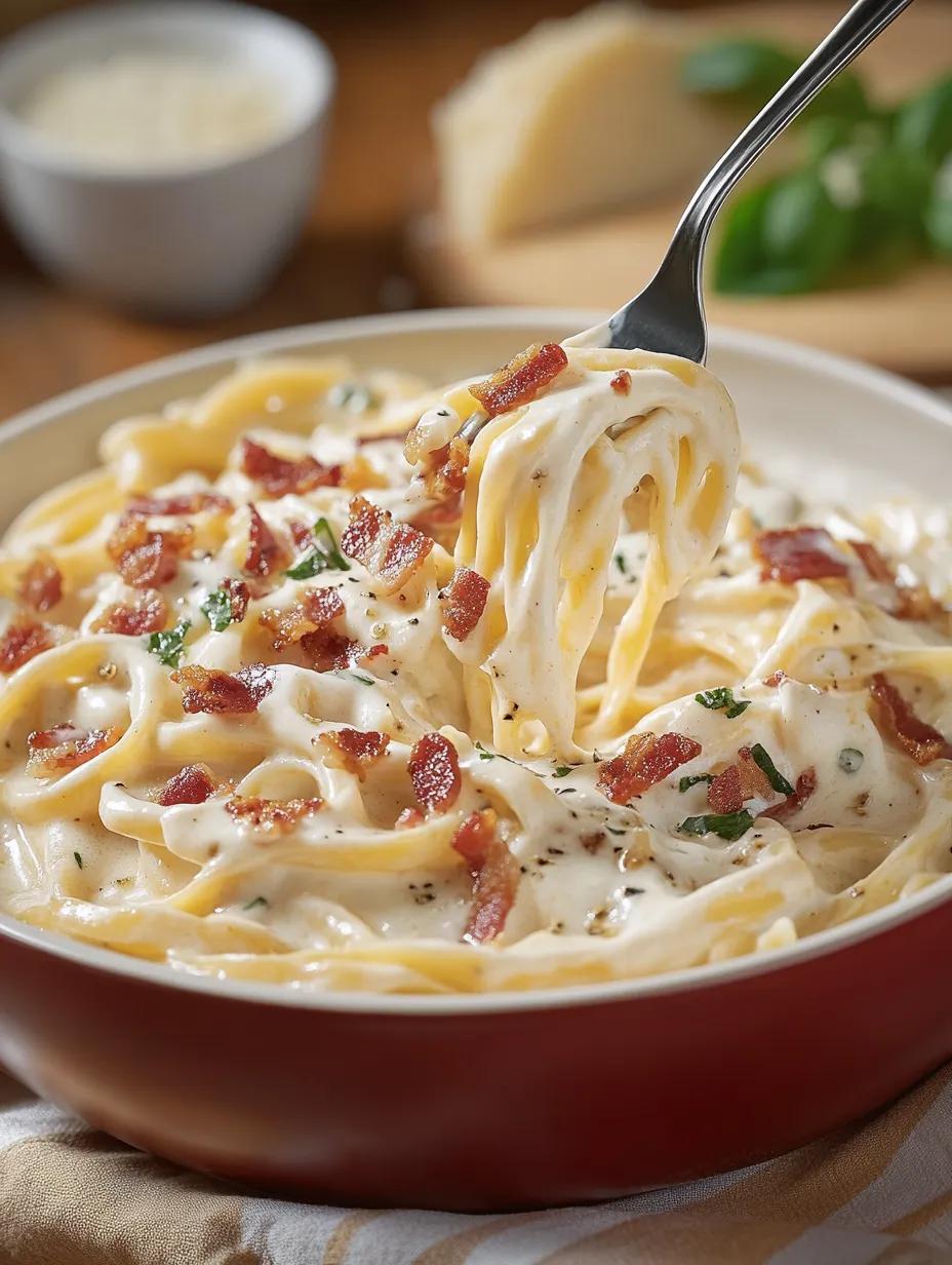 Rich & Creamy Bacon Alfredo Pasta