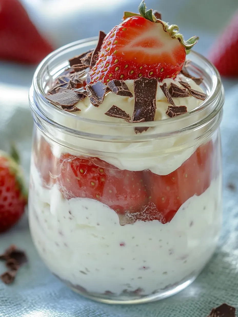 Strawberry Quark Dessert in a Jar – Light and Refreshing
