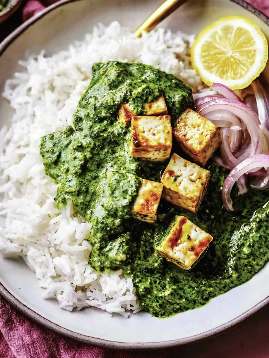 Spicy Kale Saag with Coconut Milk and Tofu
