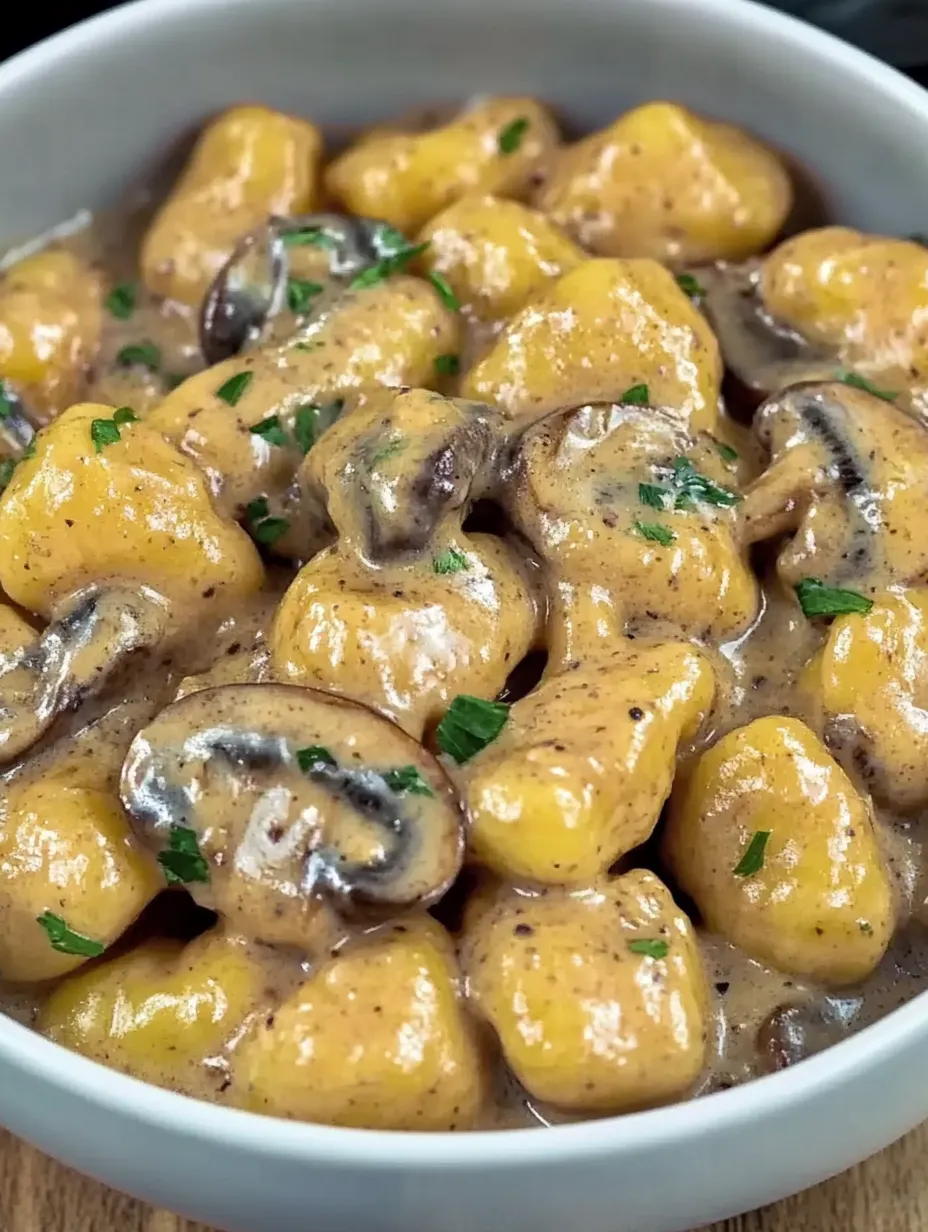 Gnocchi in Creamy Mushroom-Bacon Sauce – Simple and Delicious