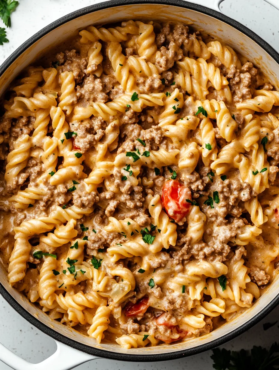 One-Pot Creamy Ground Beef Pasta