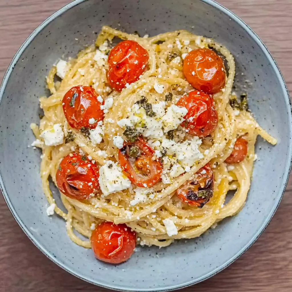 Oven Feta Pasta - One Pot Spaghetti with Tomato Feta Sauce