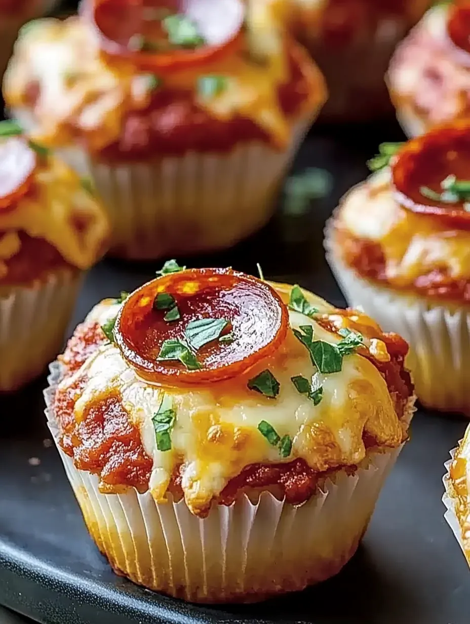 Cheesy Deep Dish Pizza Muffins