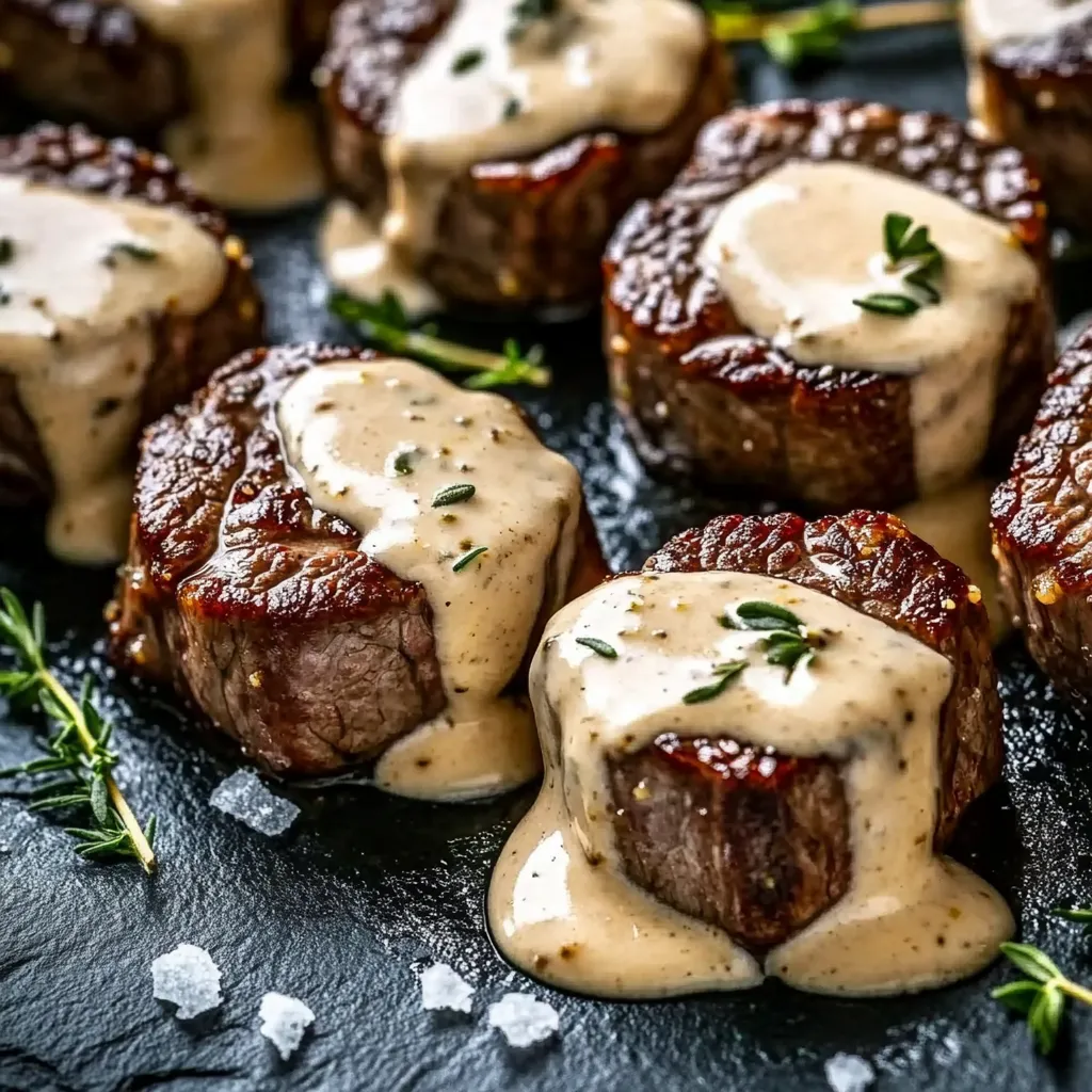 Garlic Butter Steak Bites with Parmesan Cream Sauce