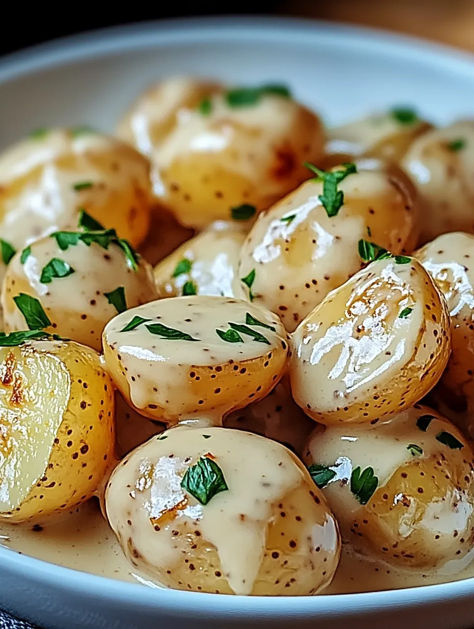 Garlic Parmesan Creamy Baby Potatoes