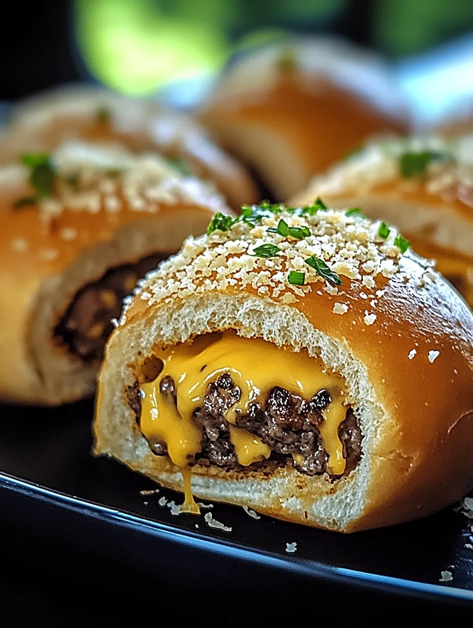 Garlic Butter Parmesan Cheeseburger Bombs