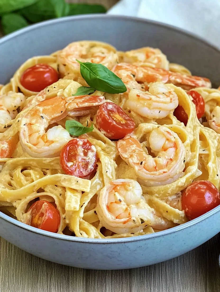 Spaghetti with Shrimp in Cream Cheese Sauce – Creamy and Aromatic