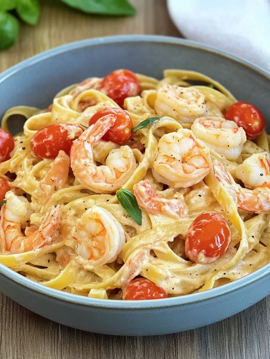 Spaghetti with Shrimp in Cream Cheese Sauce – Quick and Delicious