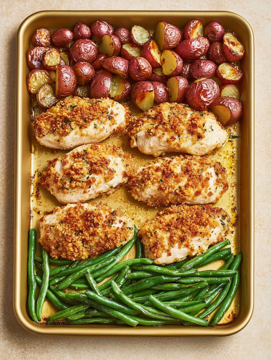 Sheet Pan Parmesan Crusted Chicken & Veggies