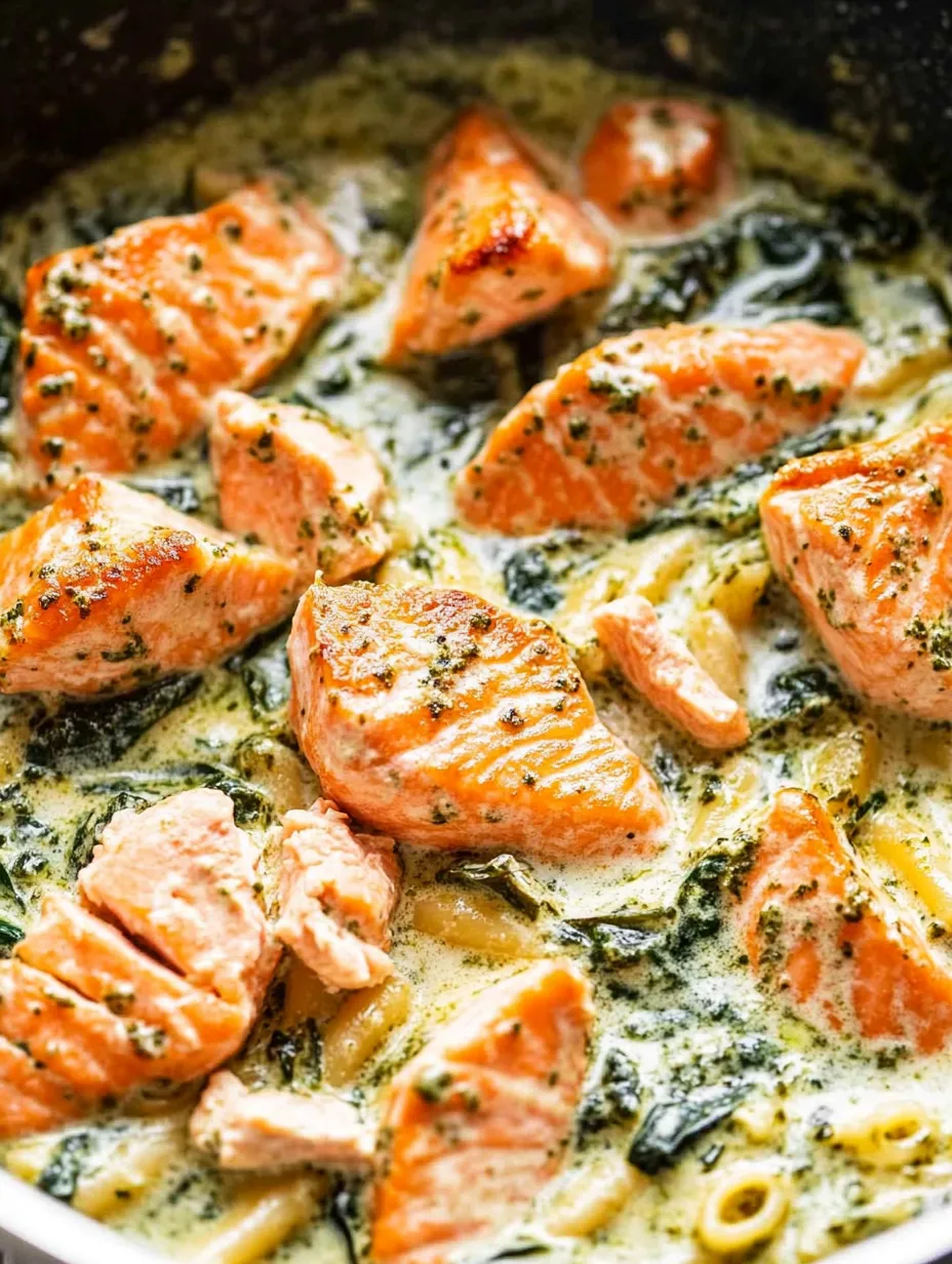 Creamy Salmon Pesto Pasta