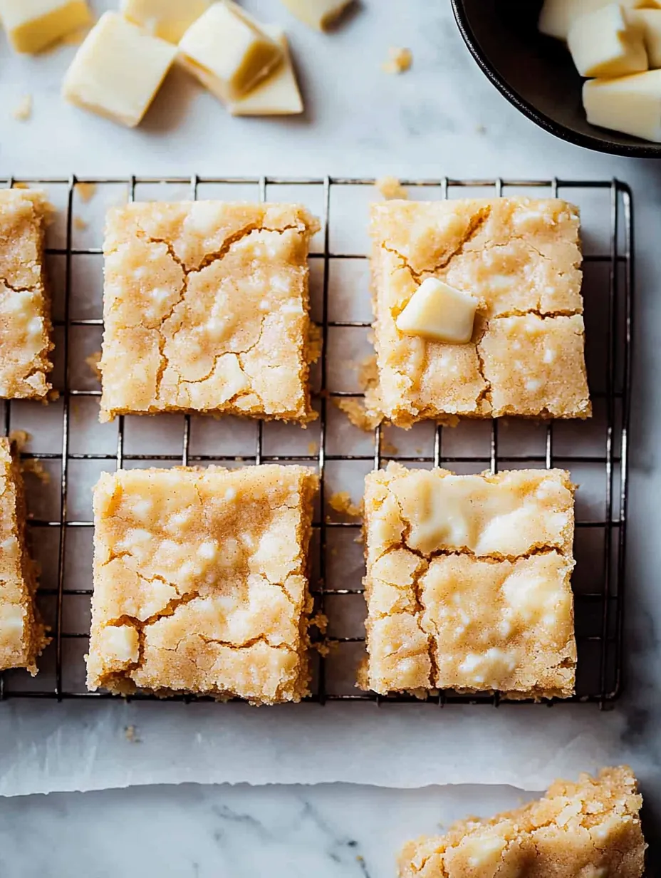 Irresistible White Chocolate Blondies – Thick, Chewy & Buttery!