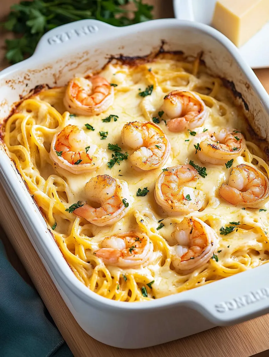 Baked Shrimp Scampi Pasta – Garlicky, Cheesy & Delicious!