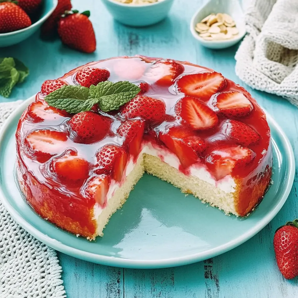Strawberry Cake with Pudding