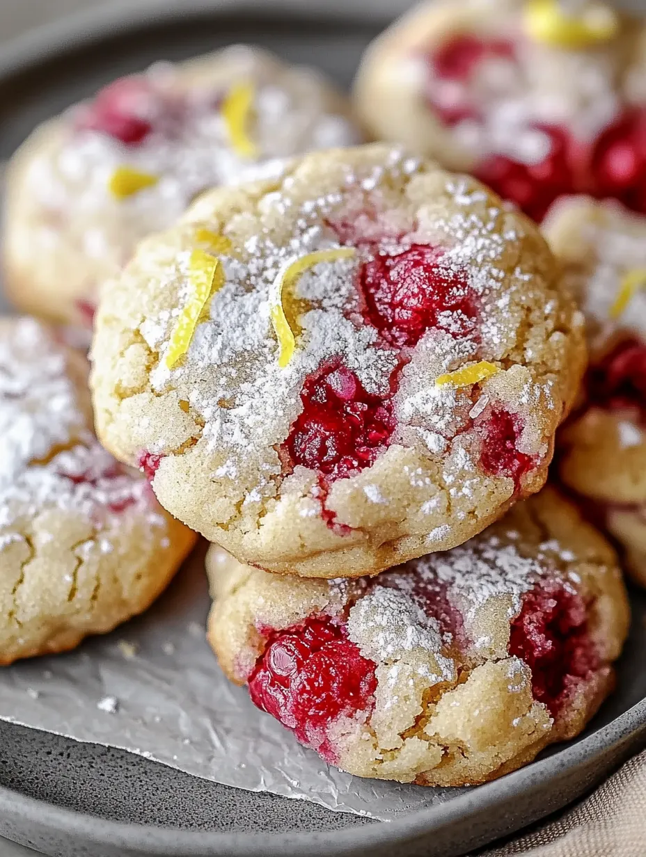 Zesty Lemon Raspberry Cookies – Soft, Sweet & Tangy!