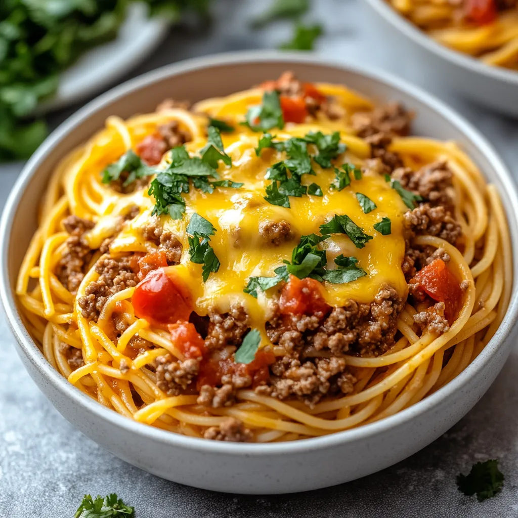 CrockPot Taco Spaghetti