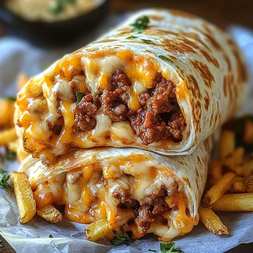 Beefy Cheesy Fries Burrito - Spicy Delight in a Wrap!