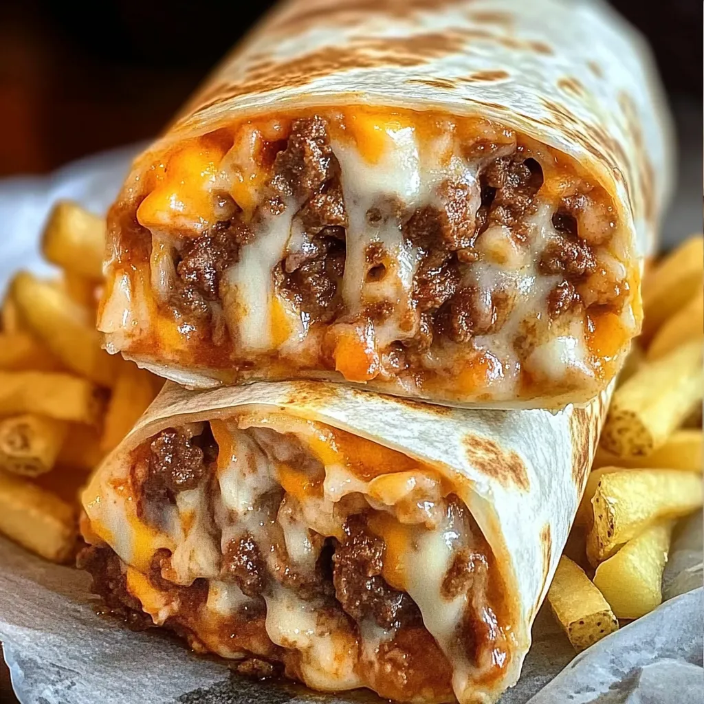 Spicy Burrito with Beef, Cheese & Fries - Pure Indulgence!