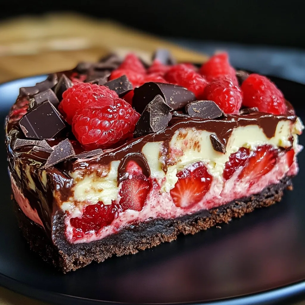 Creamy Strawberry Chocolate Swirl Cheesecake