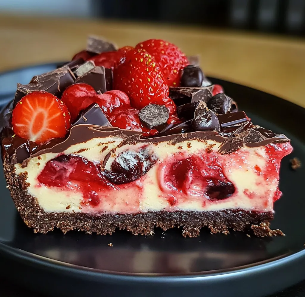 Marbled Cheesecake with Chocolate & Strawberries