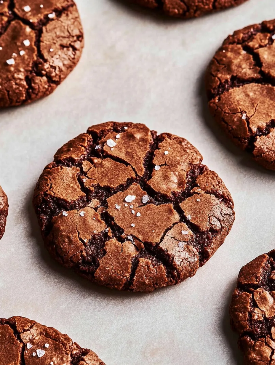 Crispy Brownie Cookies with Crinkle Effect