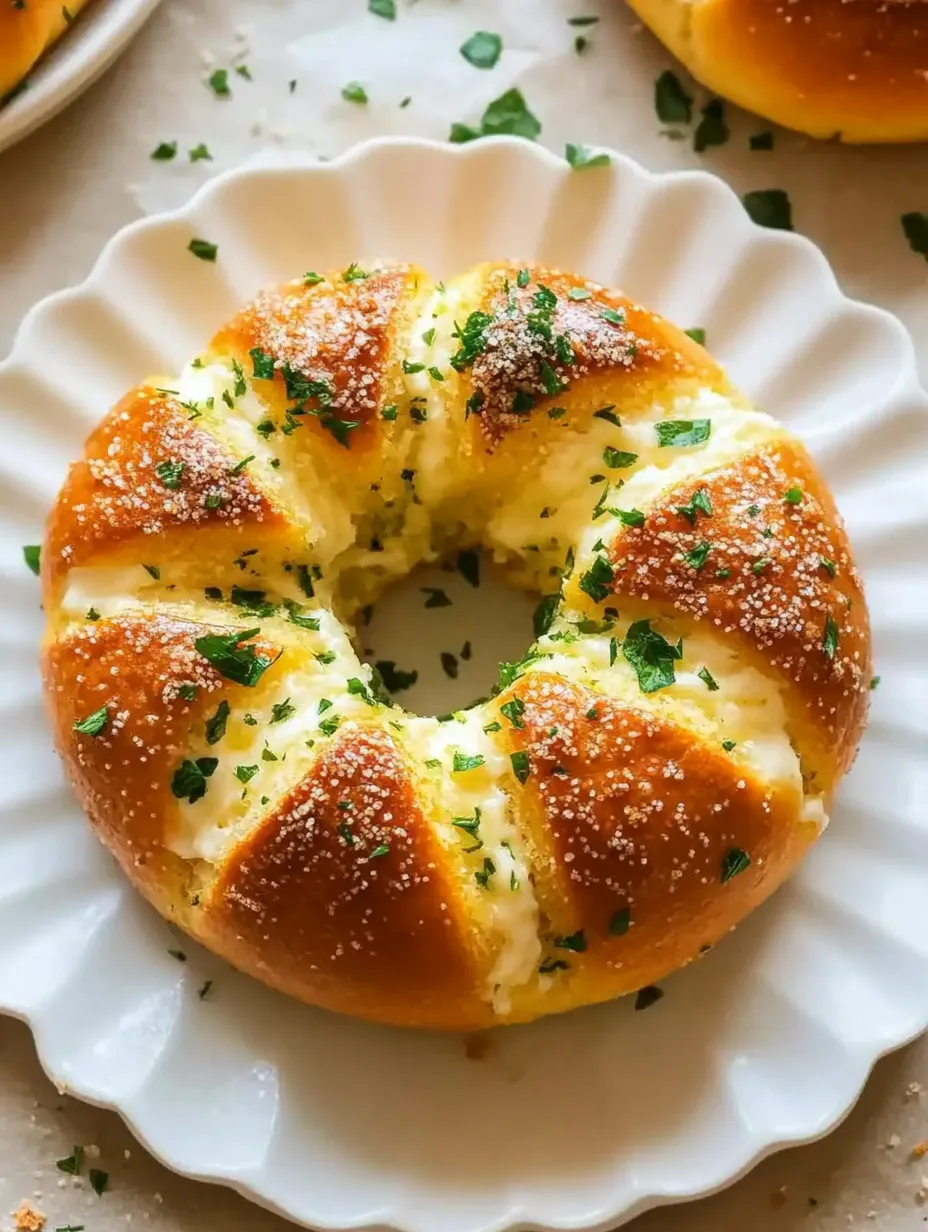 Garlic-Infused Bagel with Creamy Cheese Filling