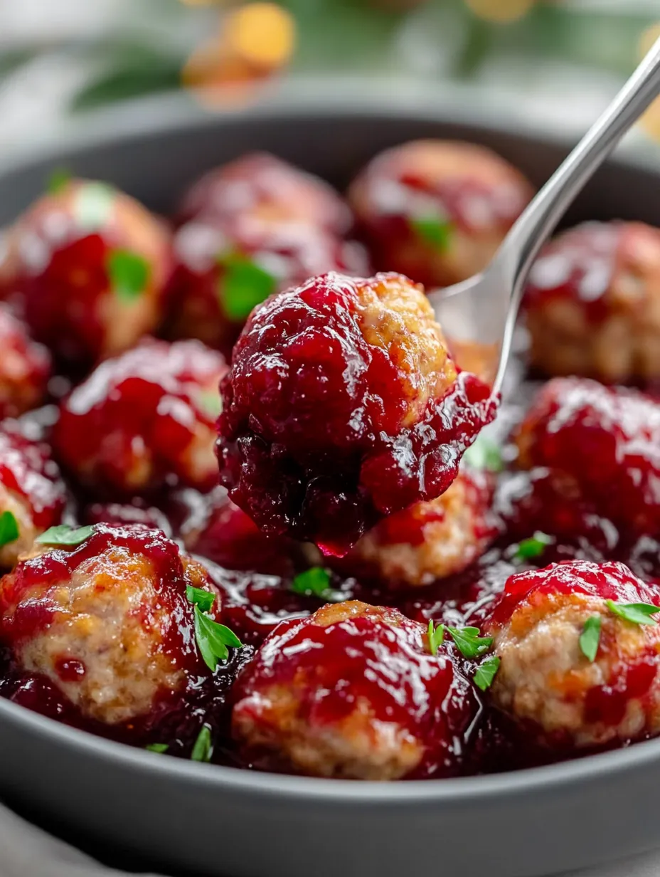 Festive Cranberry Glazed Meatballs