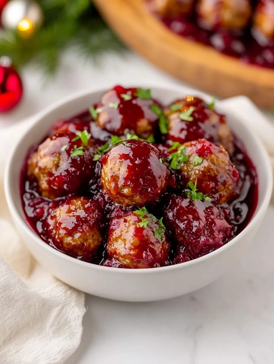 Sweet & Tangy Christmas Cranberry Meatballs