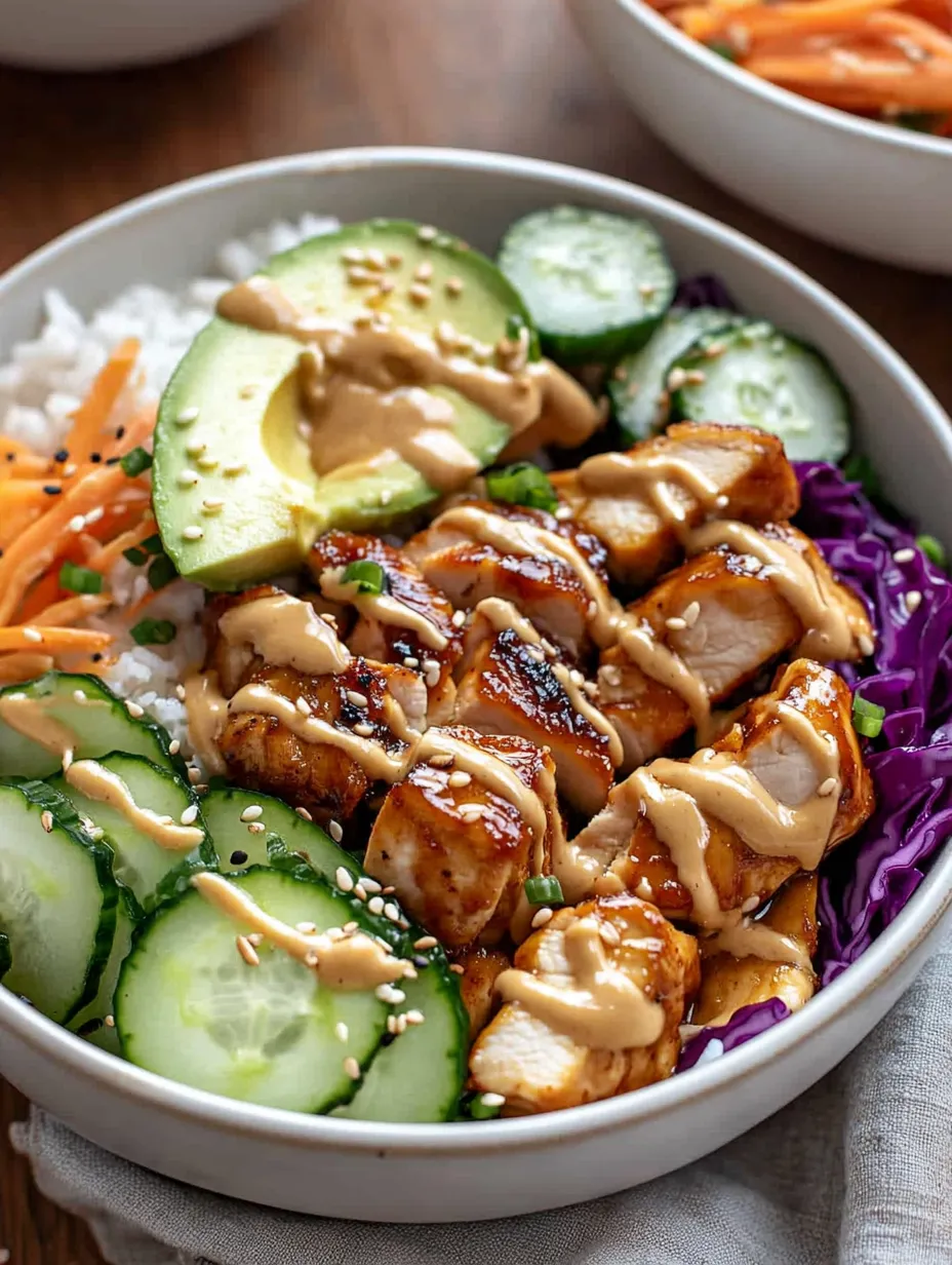 Creamy Bang Bang Chicken Rice Bowl