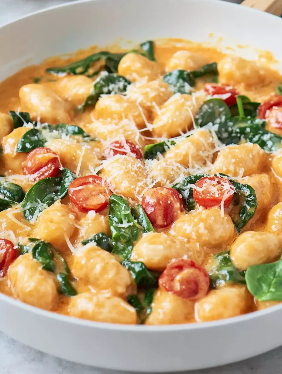 Savory Gnocchi Pan with Fresh Spinach & Tomatoes