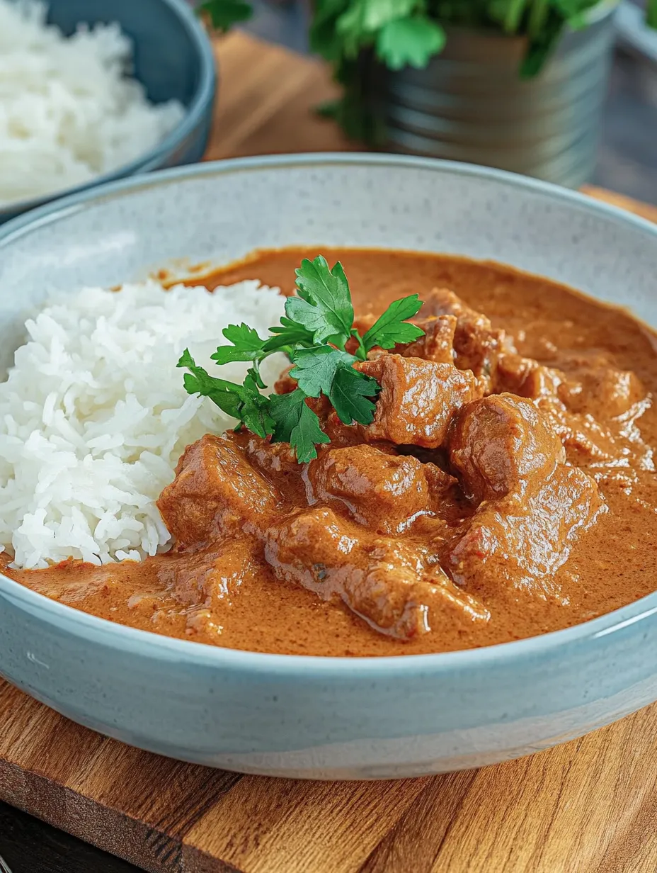 Indian Butter Chicken with Rice - So Aromatic & Creamy!