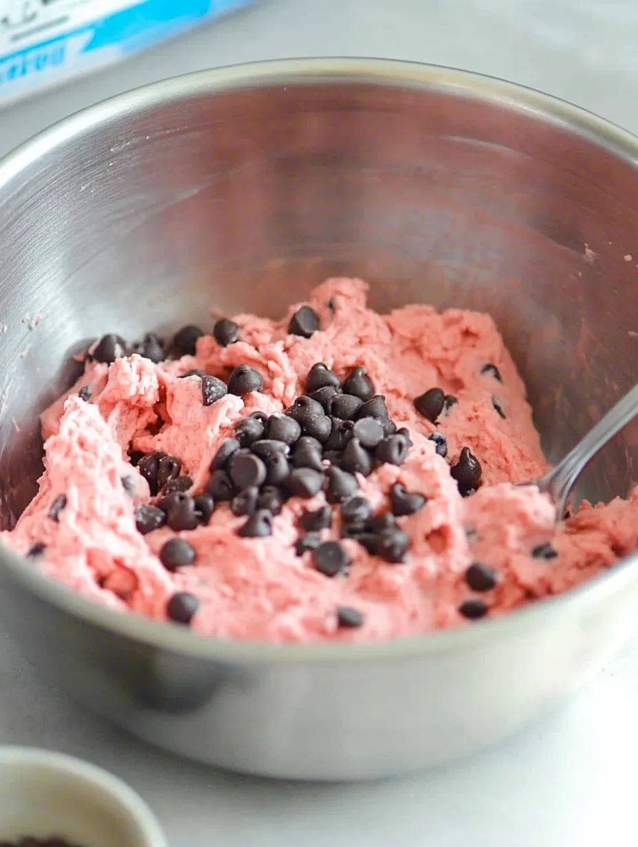 Chocolate-Chip Strawberry Cake Cookies