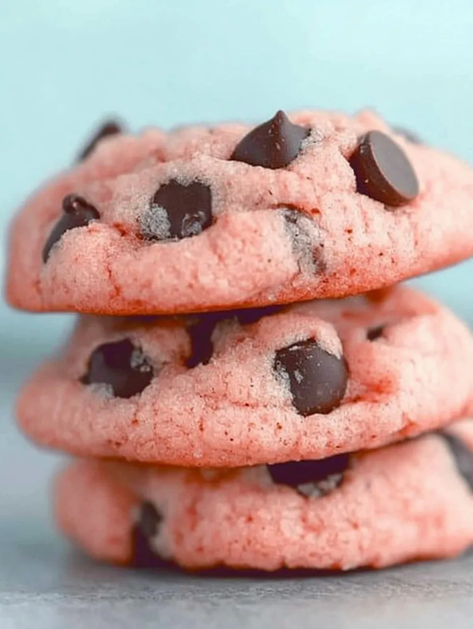 Strawberry Bliss Cookies with Chocolate Chips