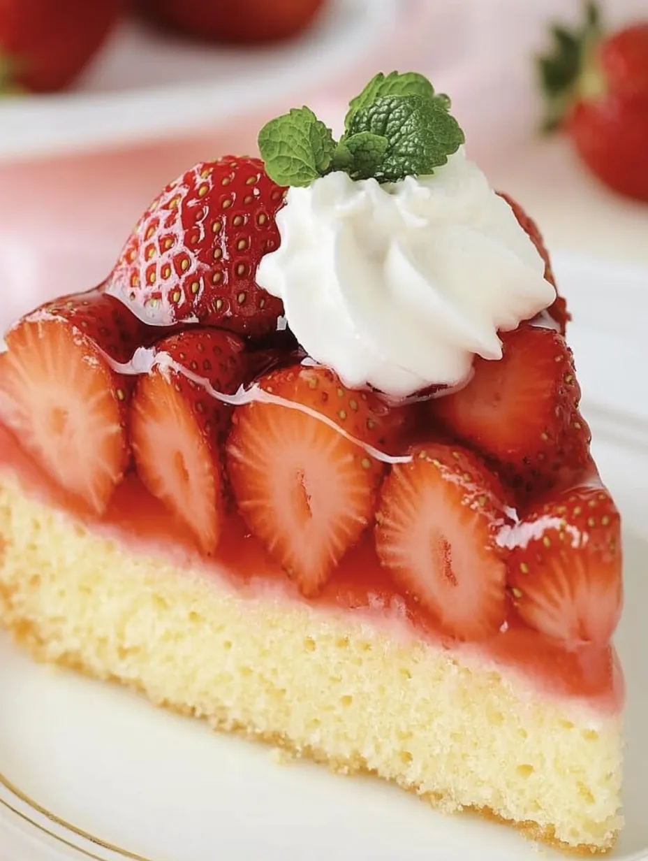 Juicy Strawberry Cake with Sponge Base