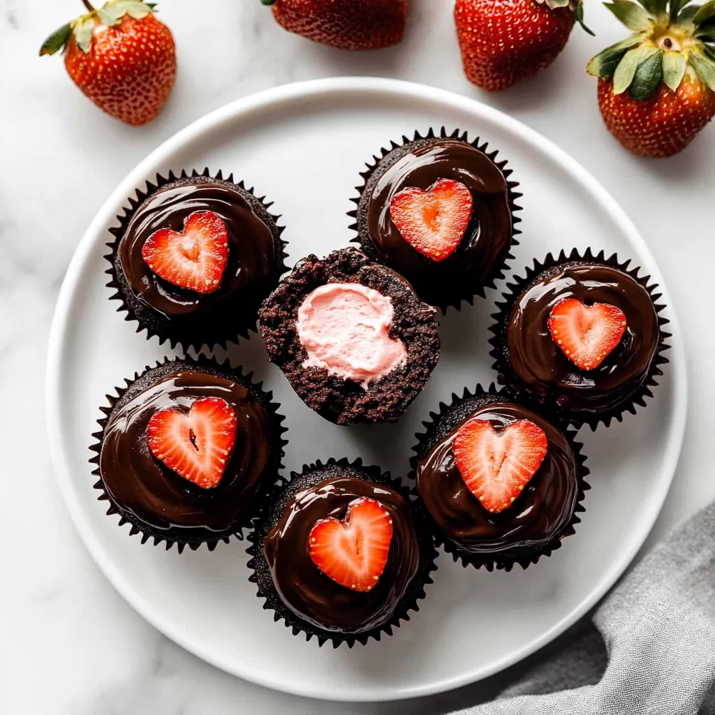 Chocolate Covered Strawberry Cupcakes