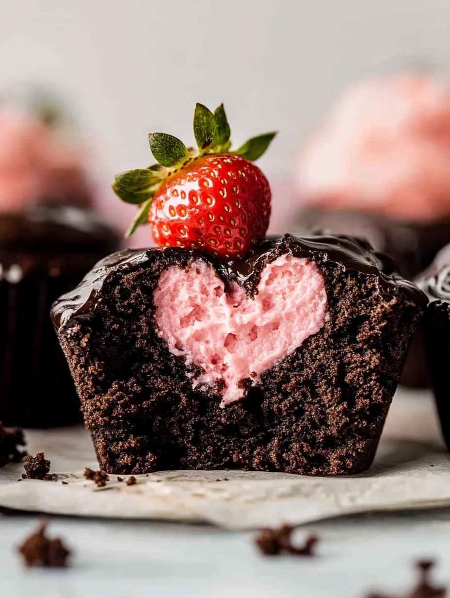 Decadent Chocolate-Dipped Strawberry Cupcakes