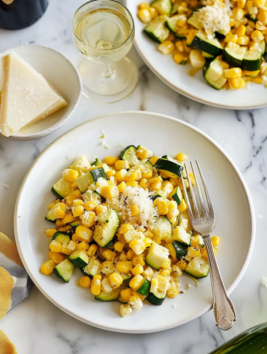 Easy Parmesan Zucchini Corn Sauté