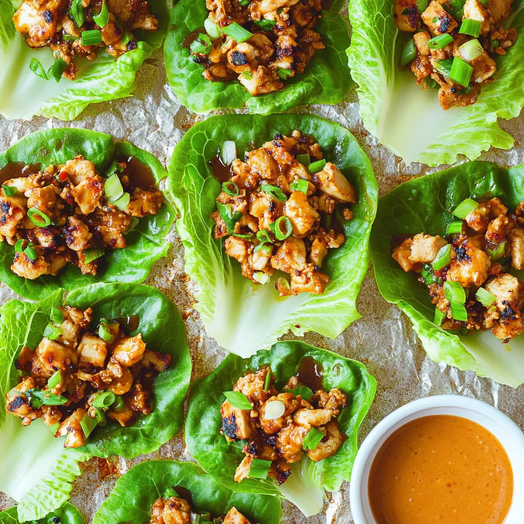 Peanut Chicken Lettuce Wraps