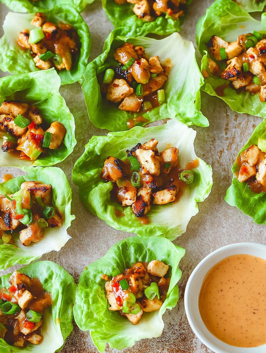 Thai-Inspired Peanut Chicken Lettuce Wraps