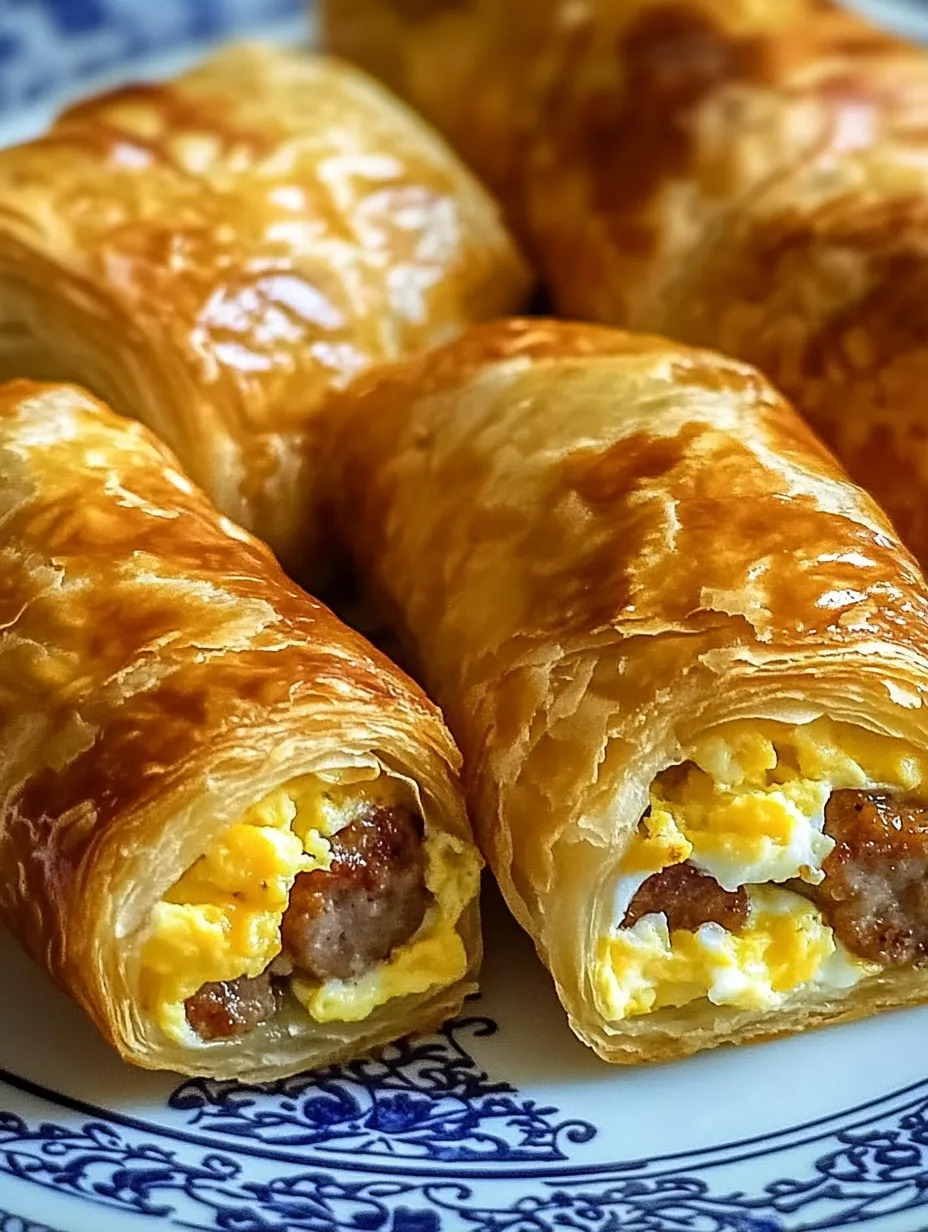 Cheesy Sausage & Egg Breakfast Roll-Ups