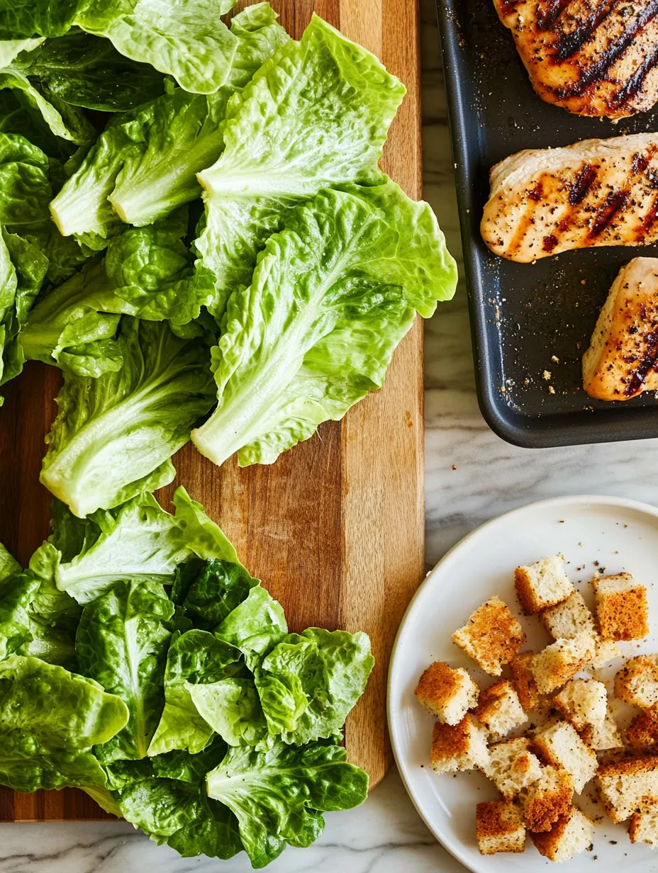 Classic Chicken Caesar Salad with Crispy, Golden Croutons