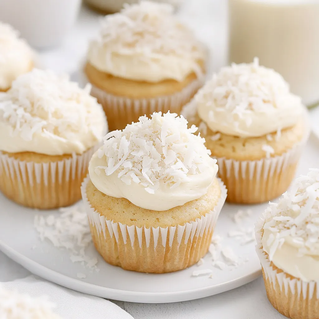 Coconut Cupcakes with Coconut Cream Cheese Frosting